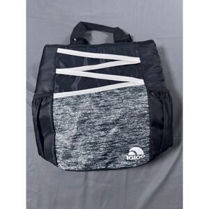Igloo Insulated Cooler Backpack Black Gray Lunch Bag 00164038